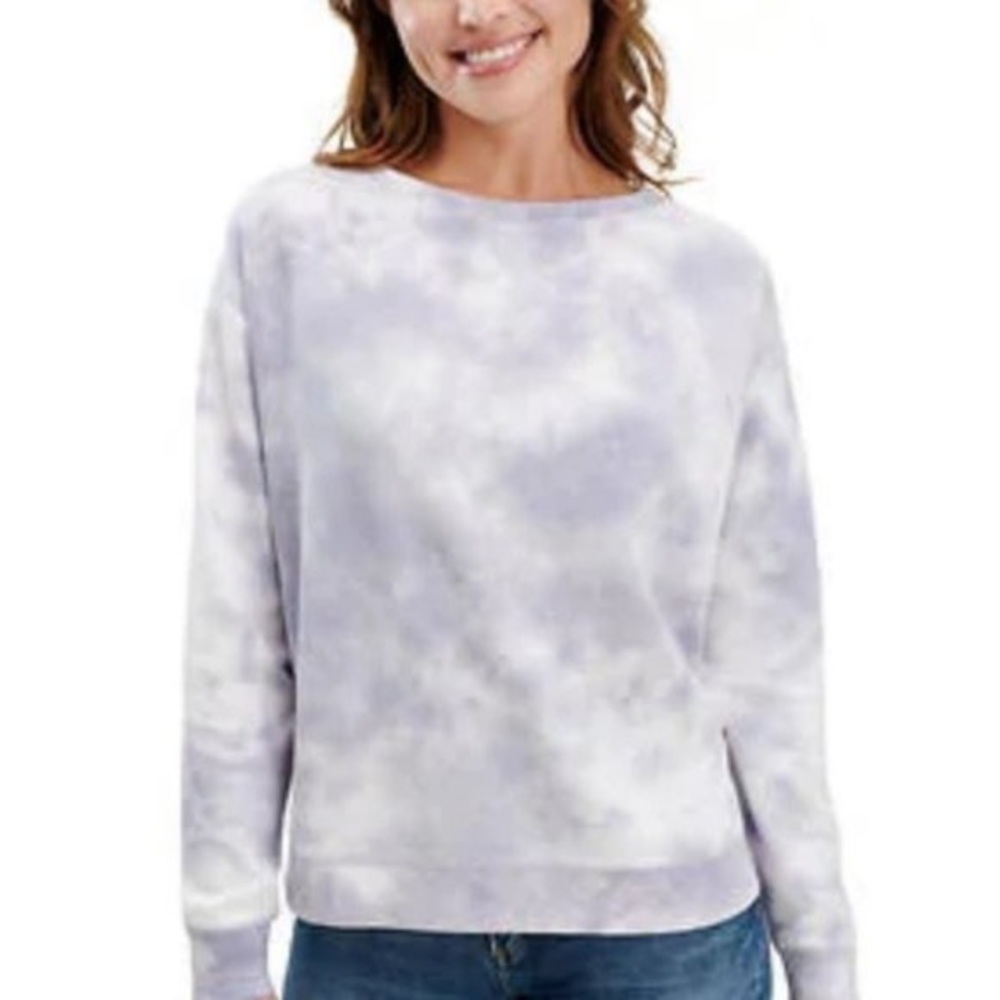 Splendid Purple Tie Dye Waffle Long Sleeve Top